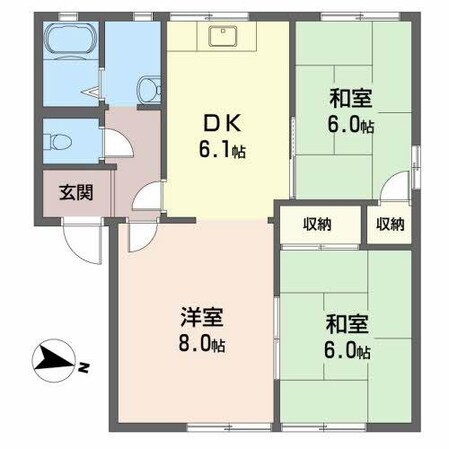 コモンシティー橋本　Ｃ棟の物件間取画像